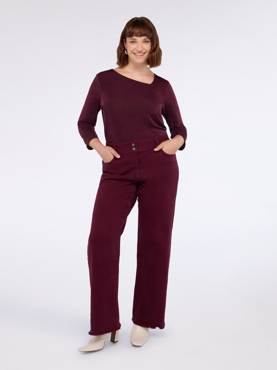 T-shirt with asymmetrical neckline