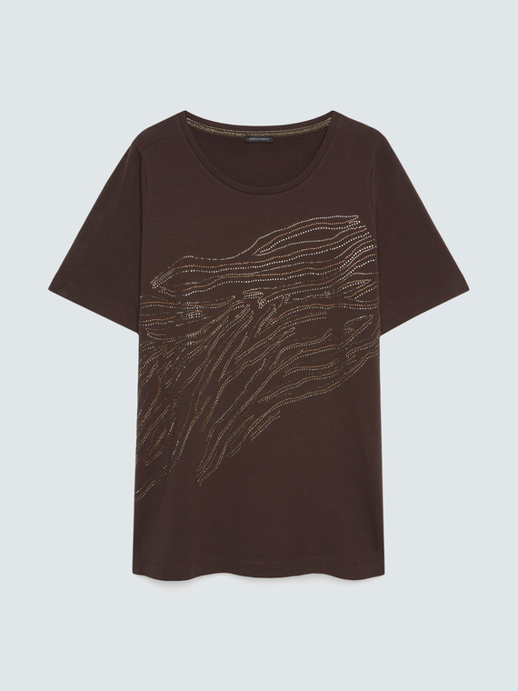 T-Shirt aus Baumwolle mit Hotfix-Zebramuster
