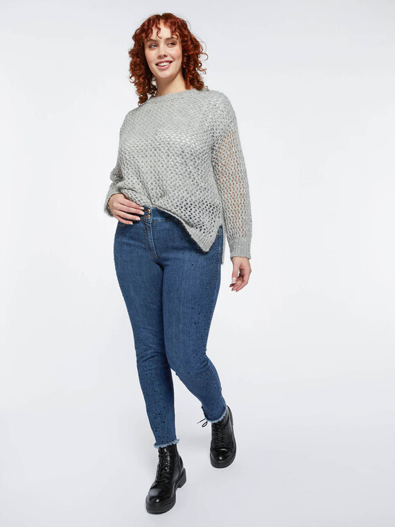 Fiorella Rubino - Jeans skinny con applicazioni Donna, Blu Taglia: 41 (50 IT)