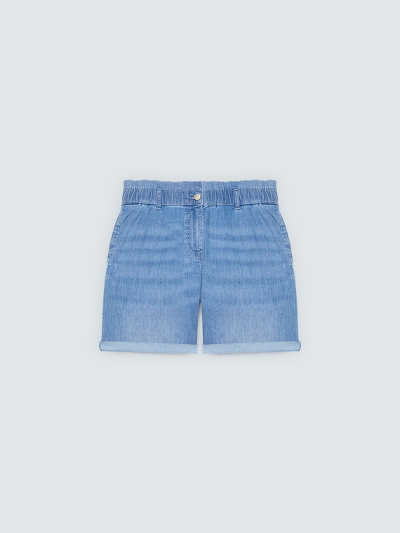 Jeans shorts with elasticated waist