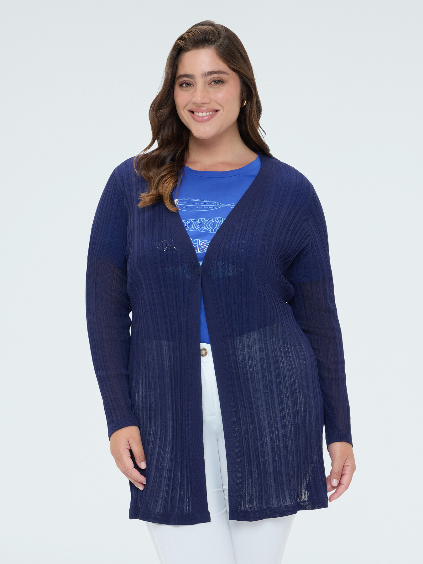 Schultertuch oder Rippstrick-Pullover mit Glocken&auml;rmeln image number 0