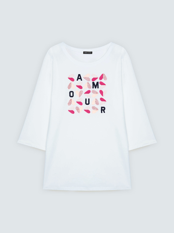 Cotton t-shirt with AMOUR print