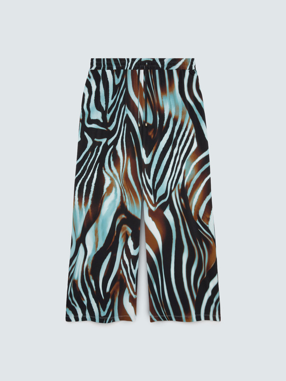 Palazzo-Hose mit Zebramuster aus Jersey