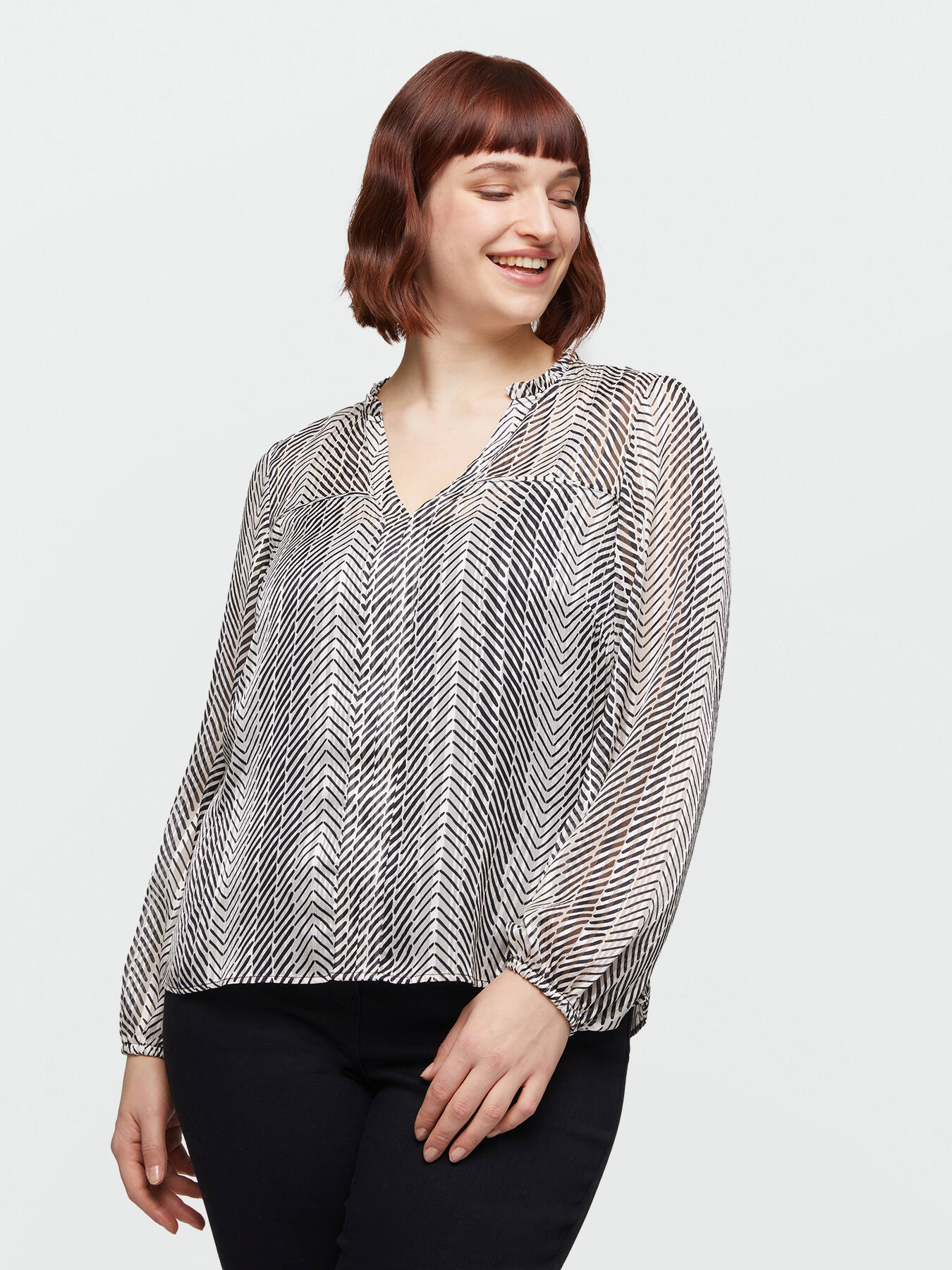 Printed lurex blouse image number 0