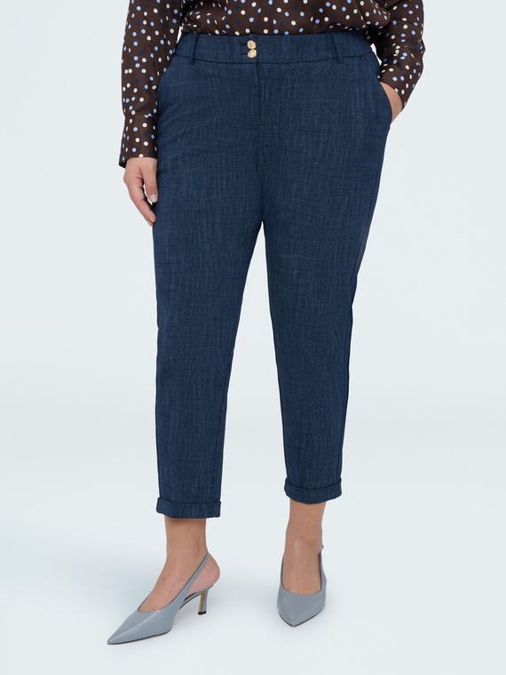 Carrot Fit Trousers in Milano Stitch