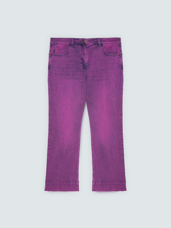 Jean Kick Flare lavage violet d&eacute;lav&eacute;