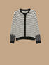 Gestreifter Cardigan mit Spitze image number 3