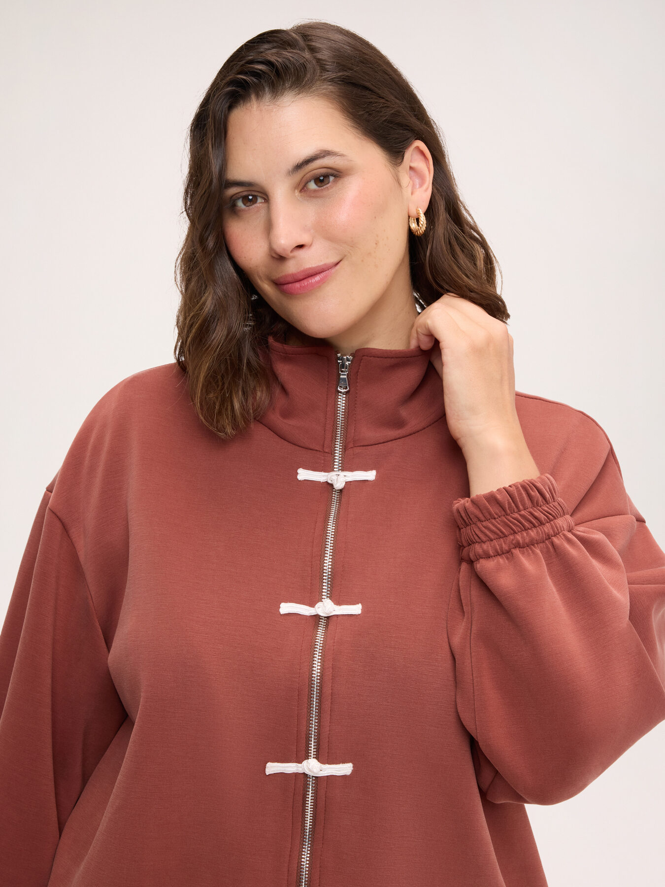 Sweatshirt with zip and toggles image number 3
