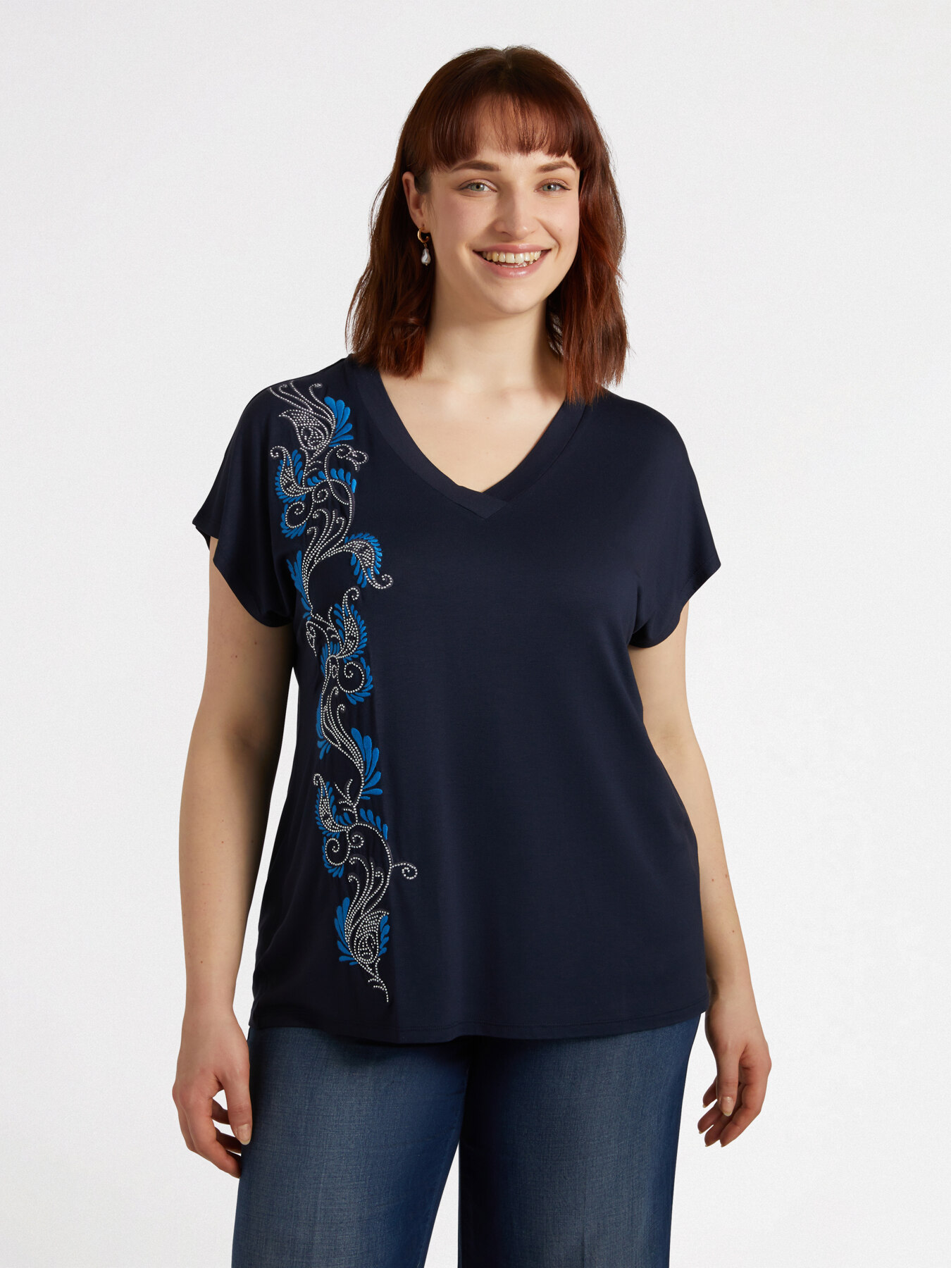 T-shirt with bandanna style embroidery image number 0