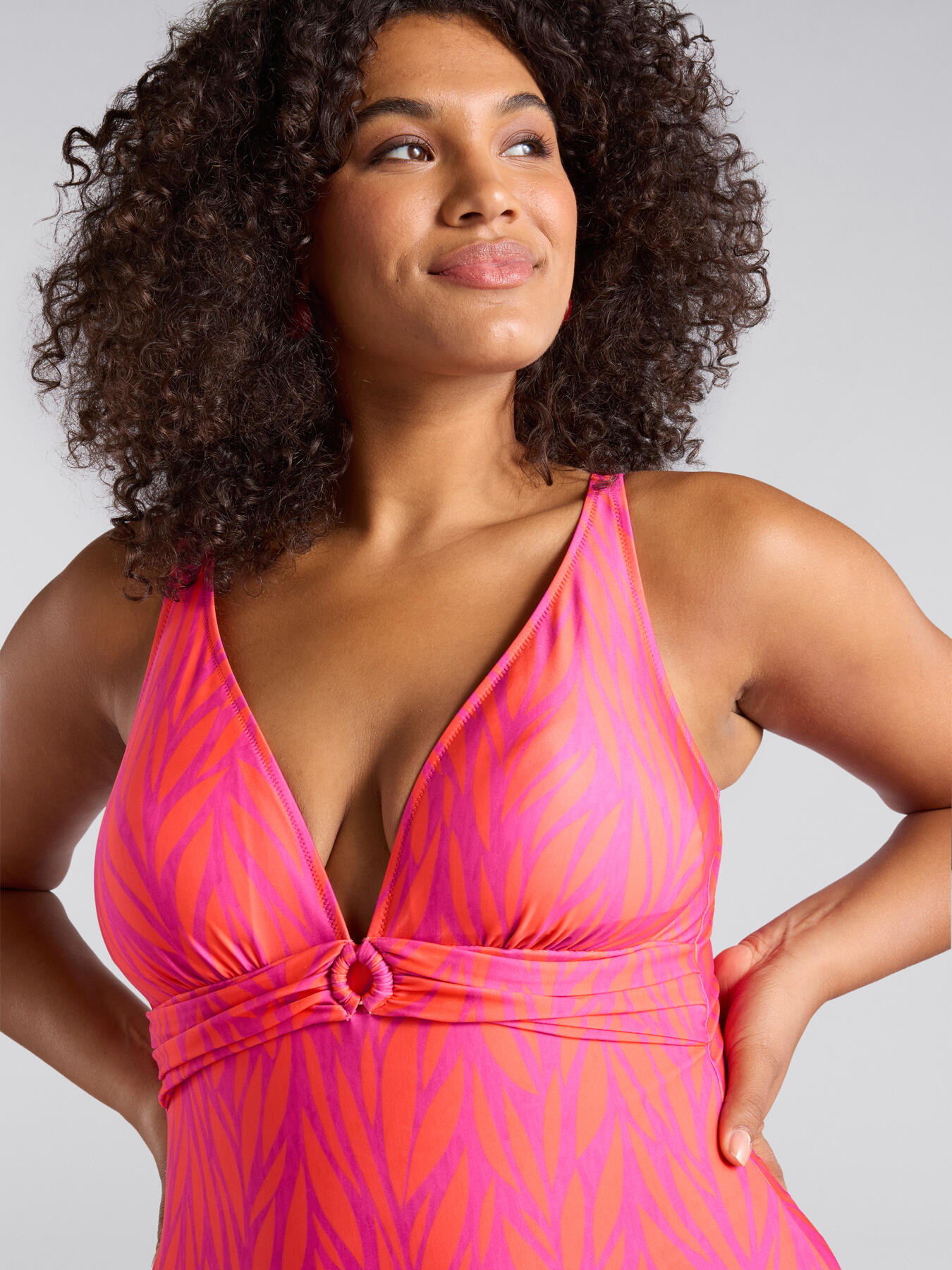 One-piece swimsuit with ring detail image number 4