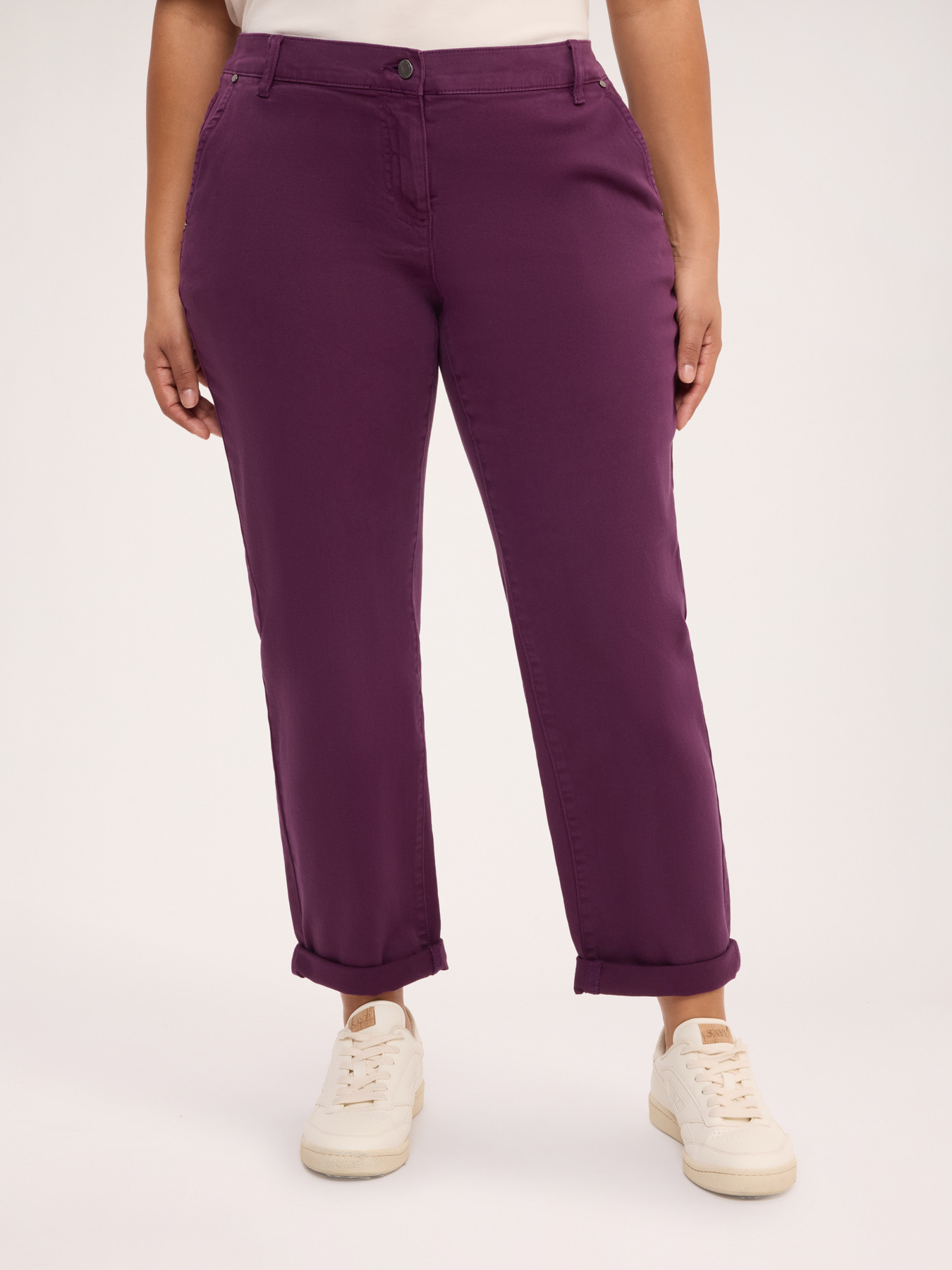 Cotton blend chino pants image number 2