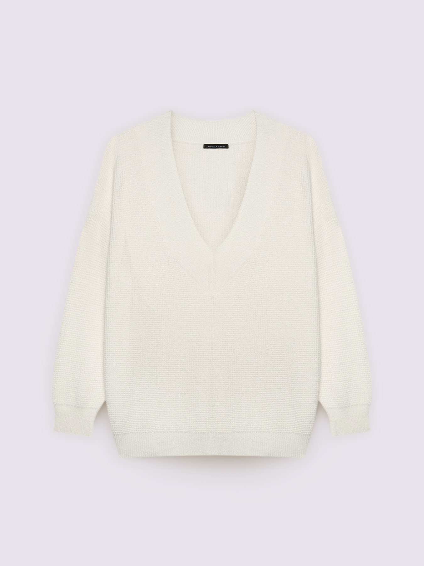 V-neck viscose blend sweater image number 4