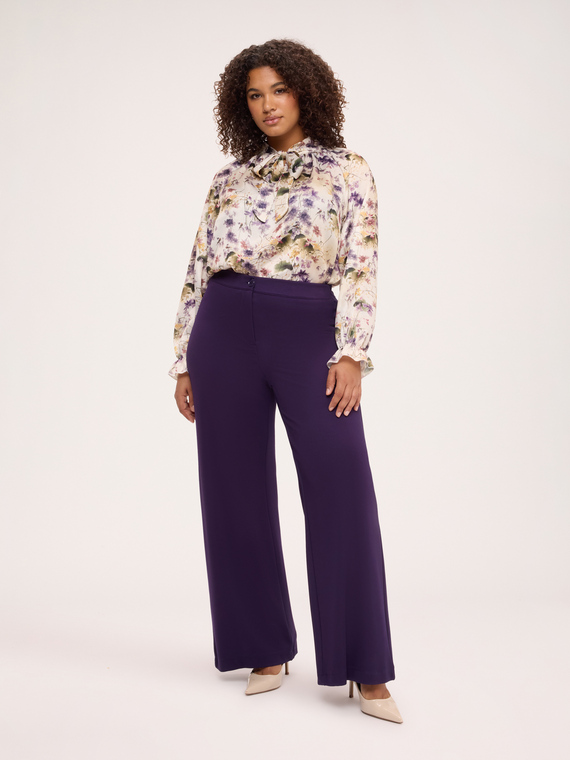 Palazzo pants in knit fabric