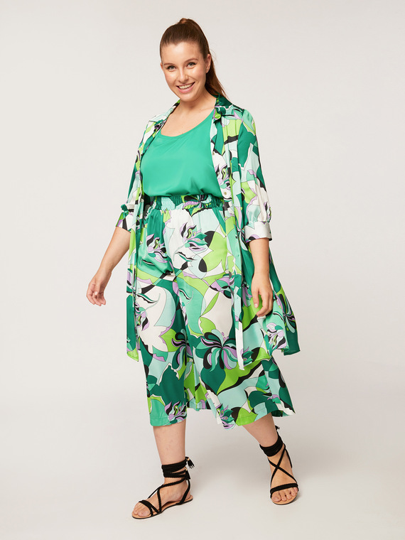 Fiorella Rubino Pantaloni cropped in raso stampato Donna