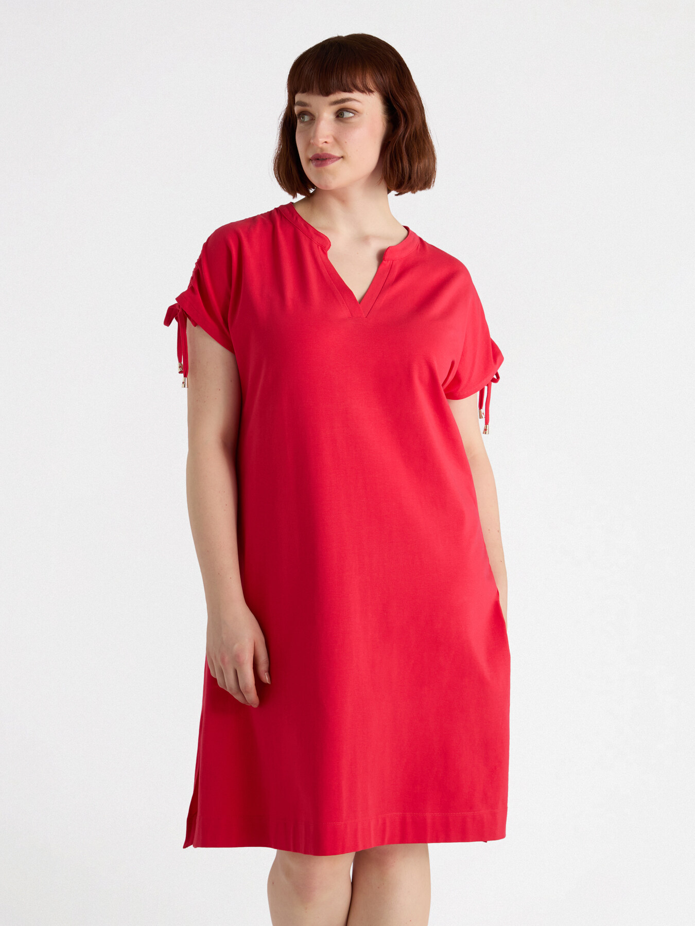 Dress with drawstring on the shoulders image number 3