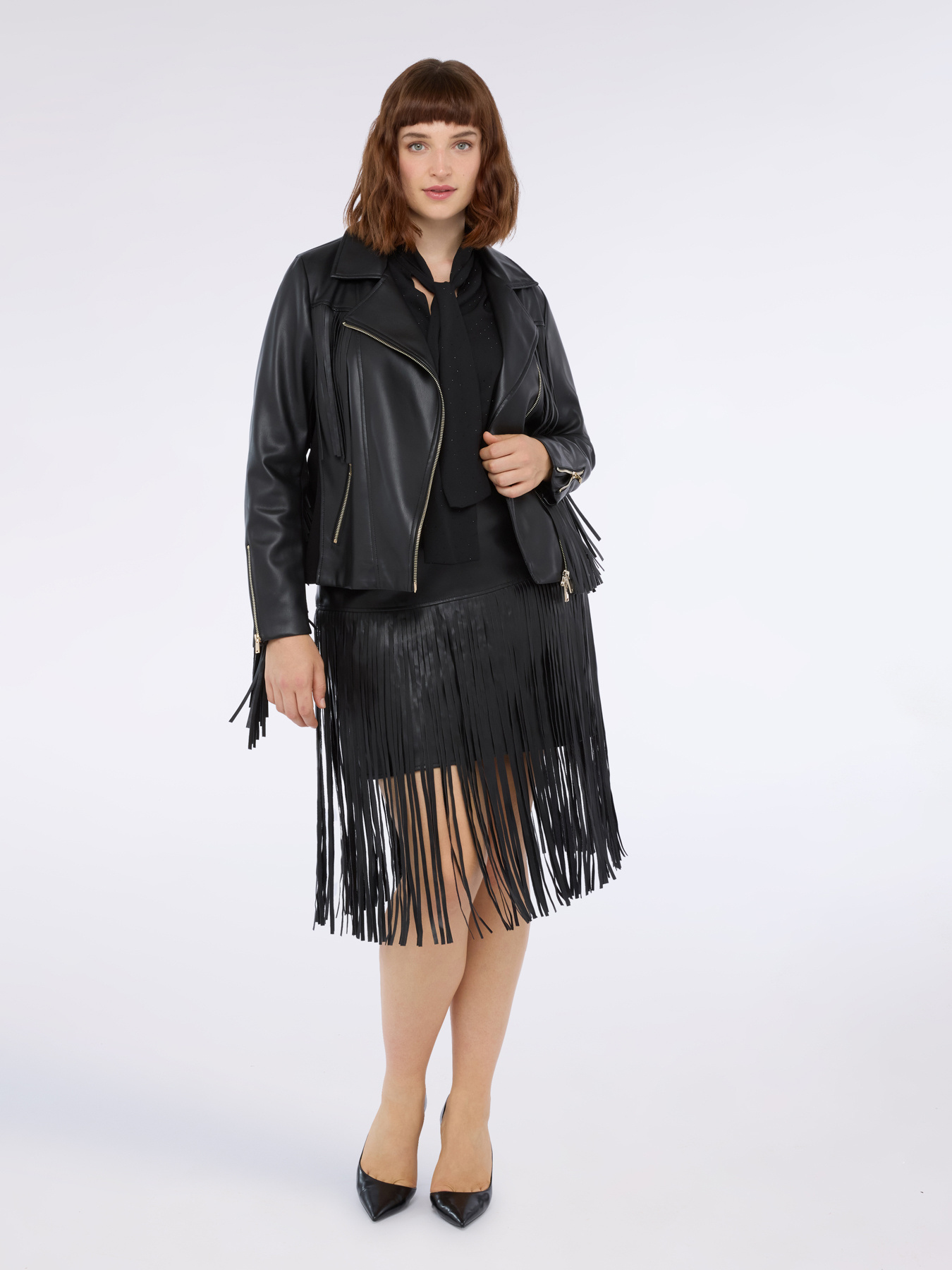 Tube skirt with maxi fringes image number 1