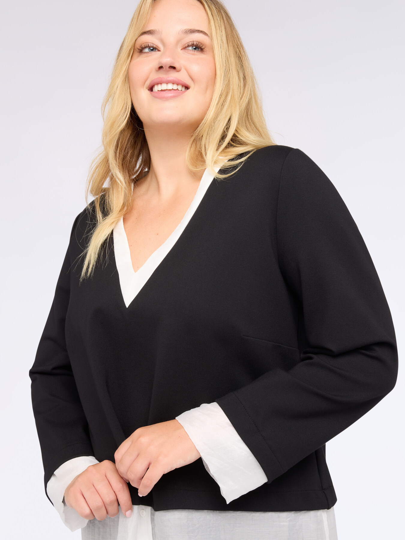 Camisa con sudadera de jersey integrada