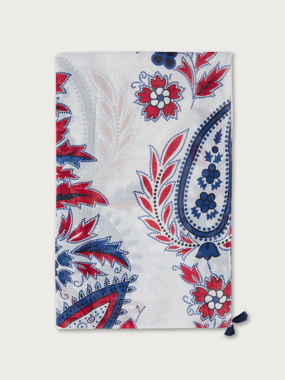 Fiorella Rubino Sciarpa stampata con nappine Donna