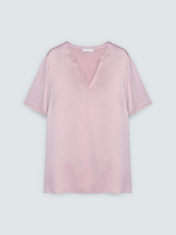 Bimaterial T-Shirt aus Viskose-Mix