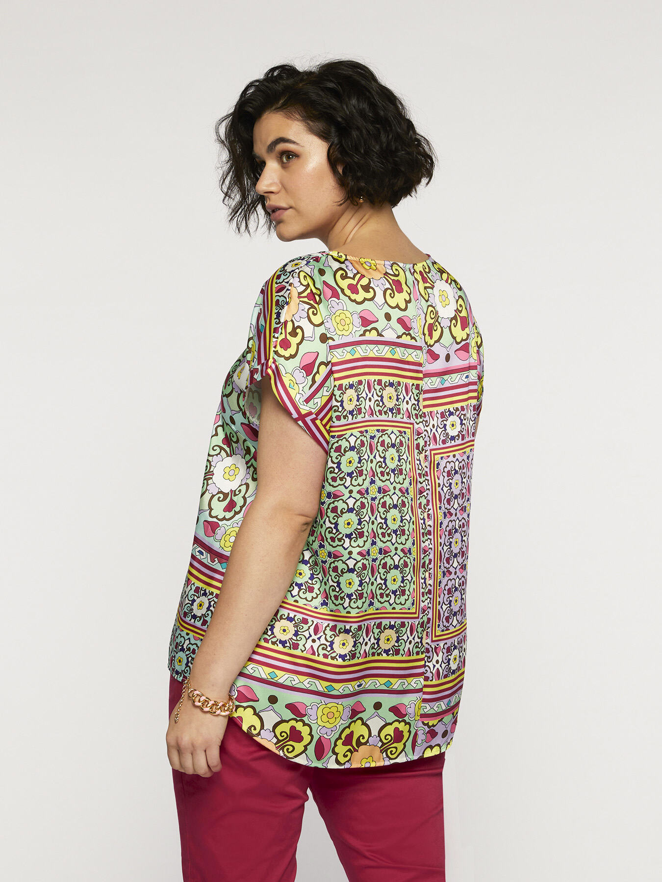 Blouse with scarf print image number 1