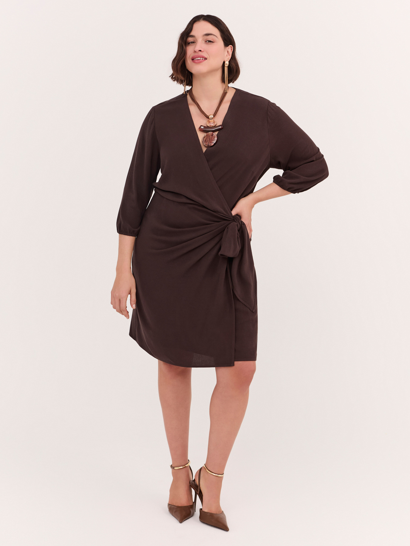 JOY wrap dress in viscose image number 3