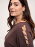 Boat neck sweater in viscose blend image number 3