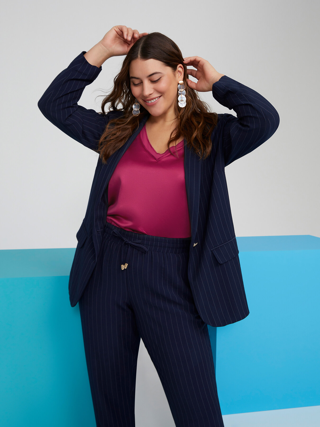 Blazer in tessuto gessato image number 0