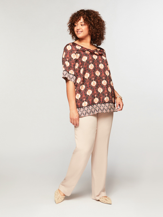 Fiorella Rubino Blusa in raso dalla stampa etnica Donna