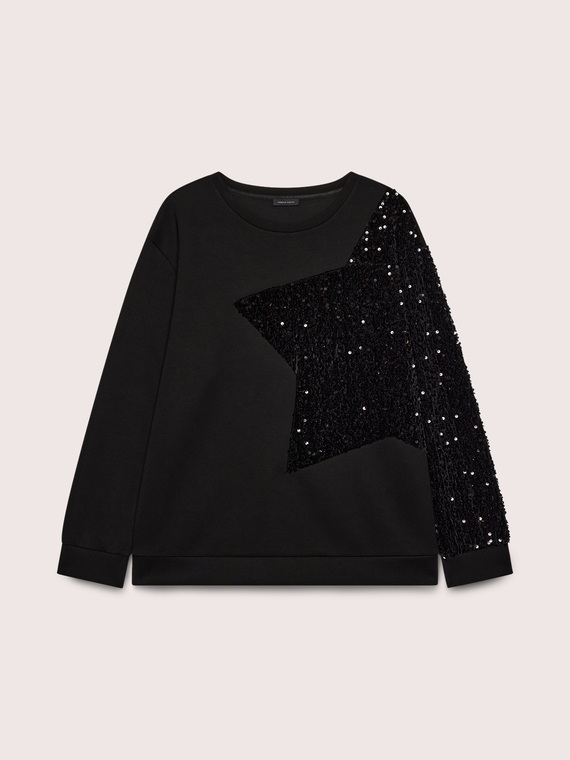 Sweatshirt mit Maxi-Stern aus Pailletten