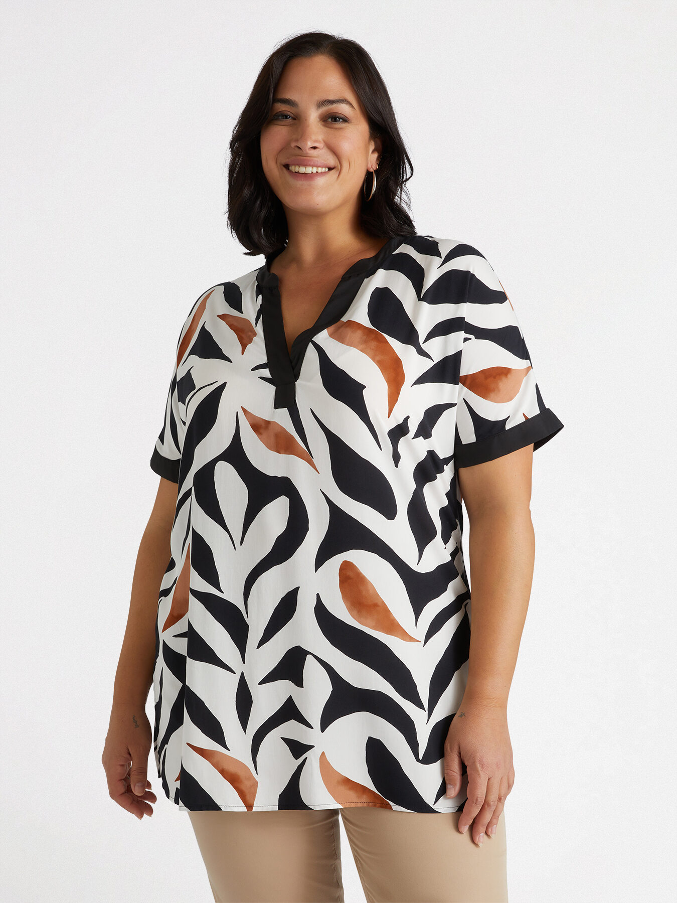 Blusa stampa foliage image number 0