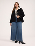High-collar cape in wool-blend fabric image number 2