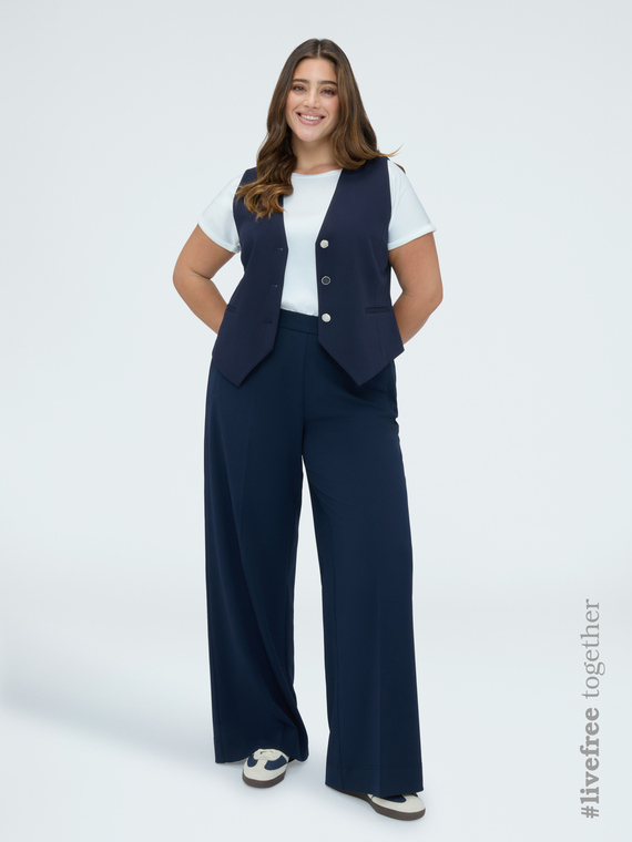 Wide Leg Pants in stretch fabric