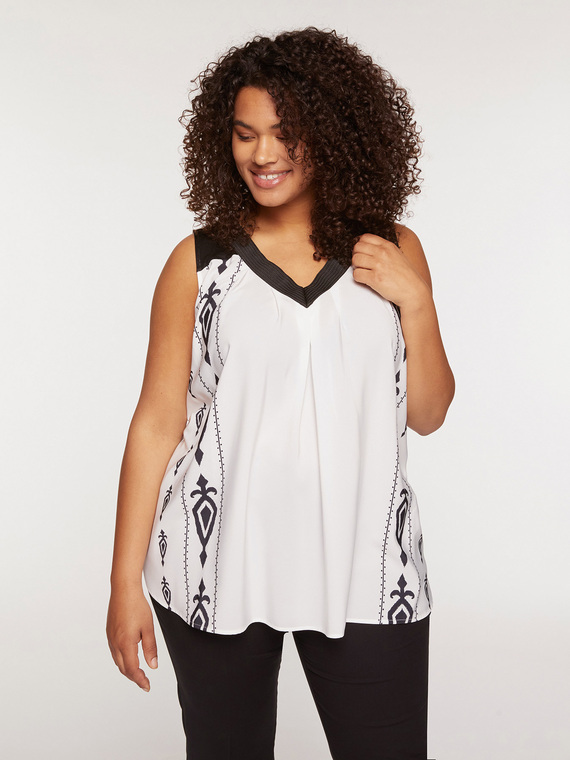 Fiorella Rubino Top con stampa etnica Donna