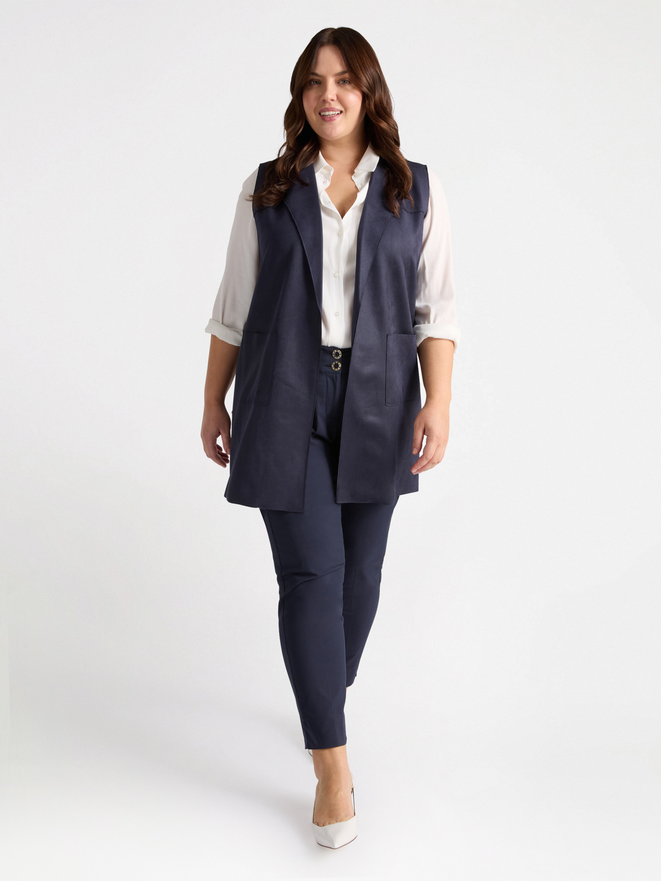 Waistcoat in soft touch effect fabric image number 3