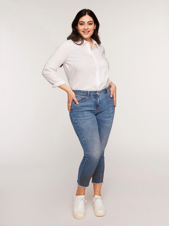 Fiorella Rubino Jeans skinny con cristalli in degradé Donna