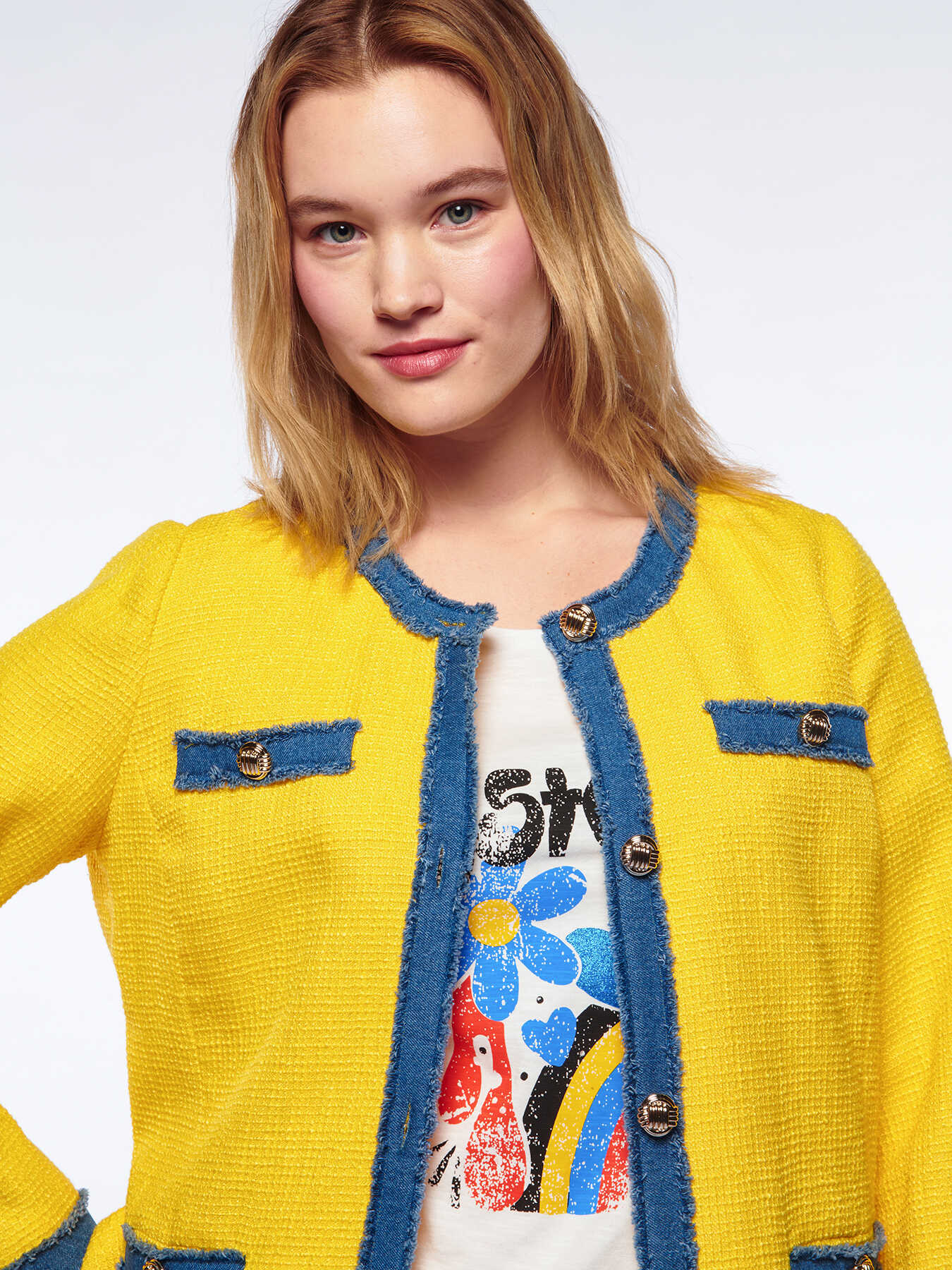 Chaqueta con bordes vaqueros image number 2