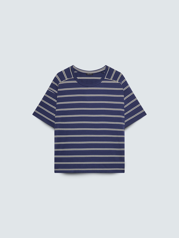 Gestreiftes T-Shirt aus Viskose-Mix-Jersey