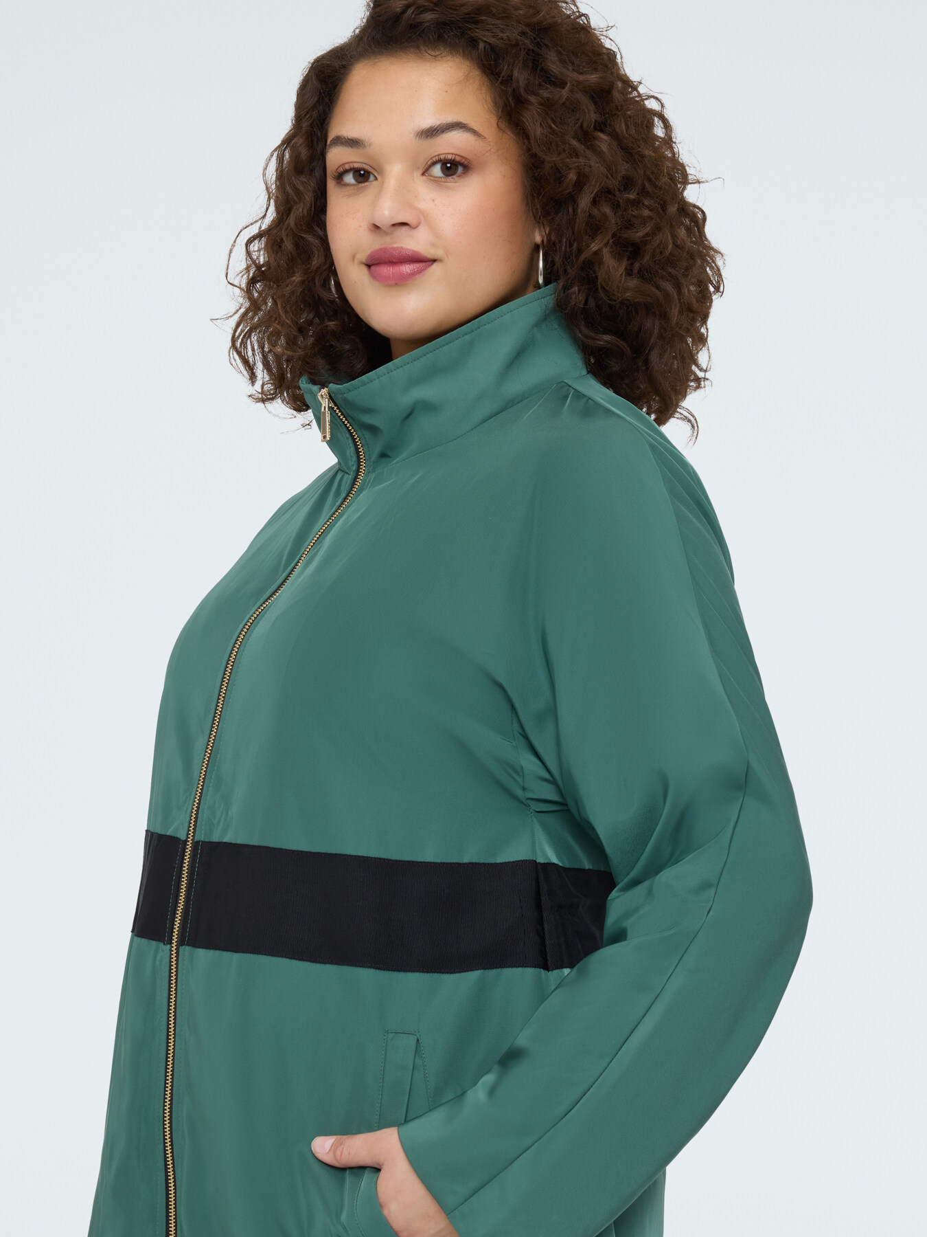 Parka with contrast band image number 4