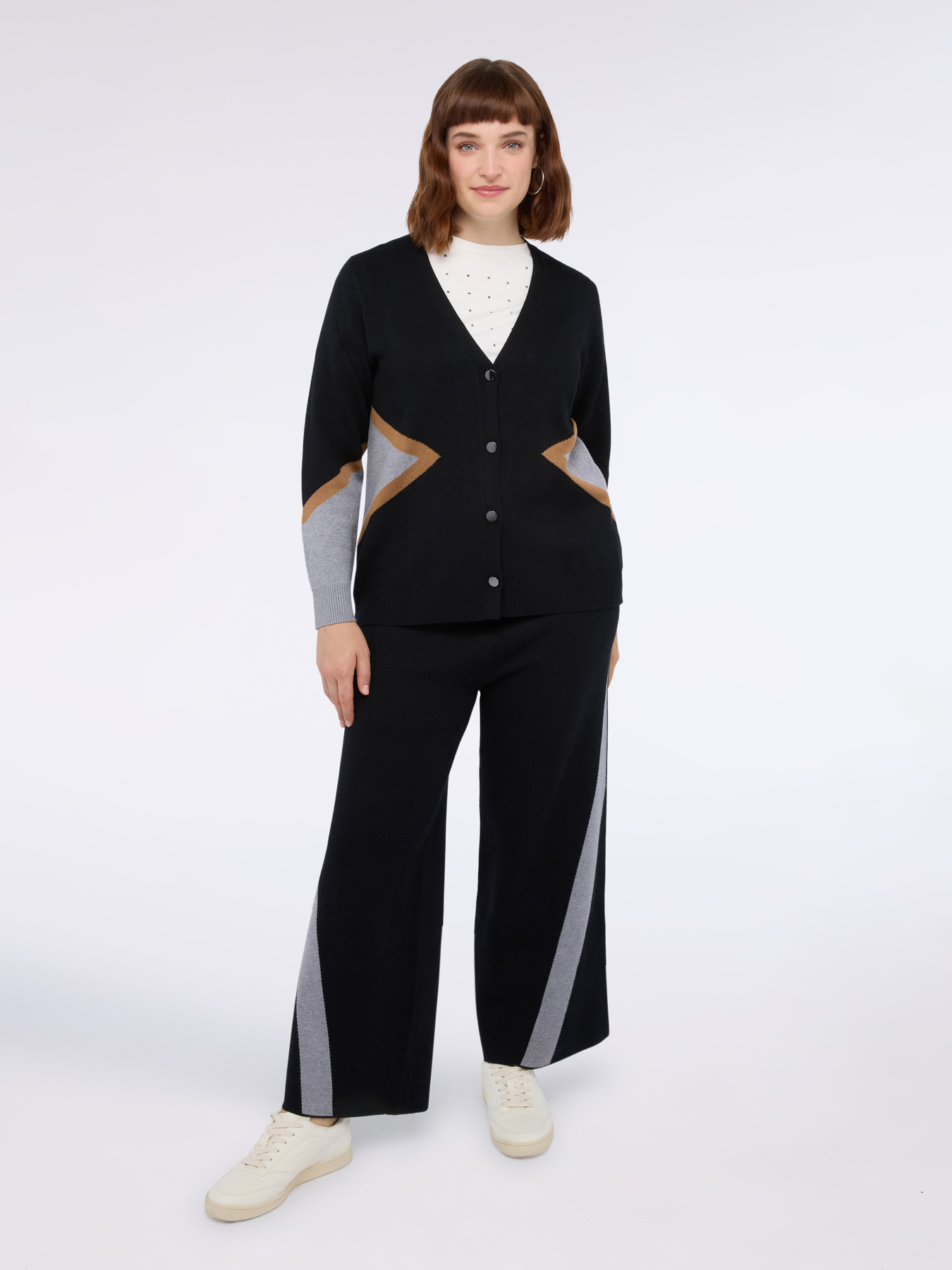 Pantaloni flare in maglia misto viscosa image number 3