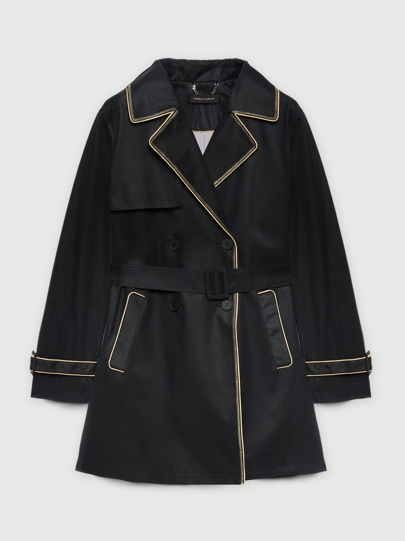 Trenchcoat mit Bord&uuml;ren in Kontrastfarbe image number 4