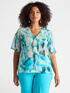 Bedruckte Bluse mit Volant image number 0