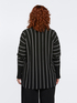 Striped cardigan with knitted collar image number 1