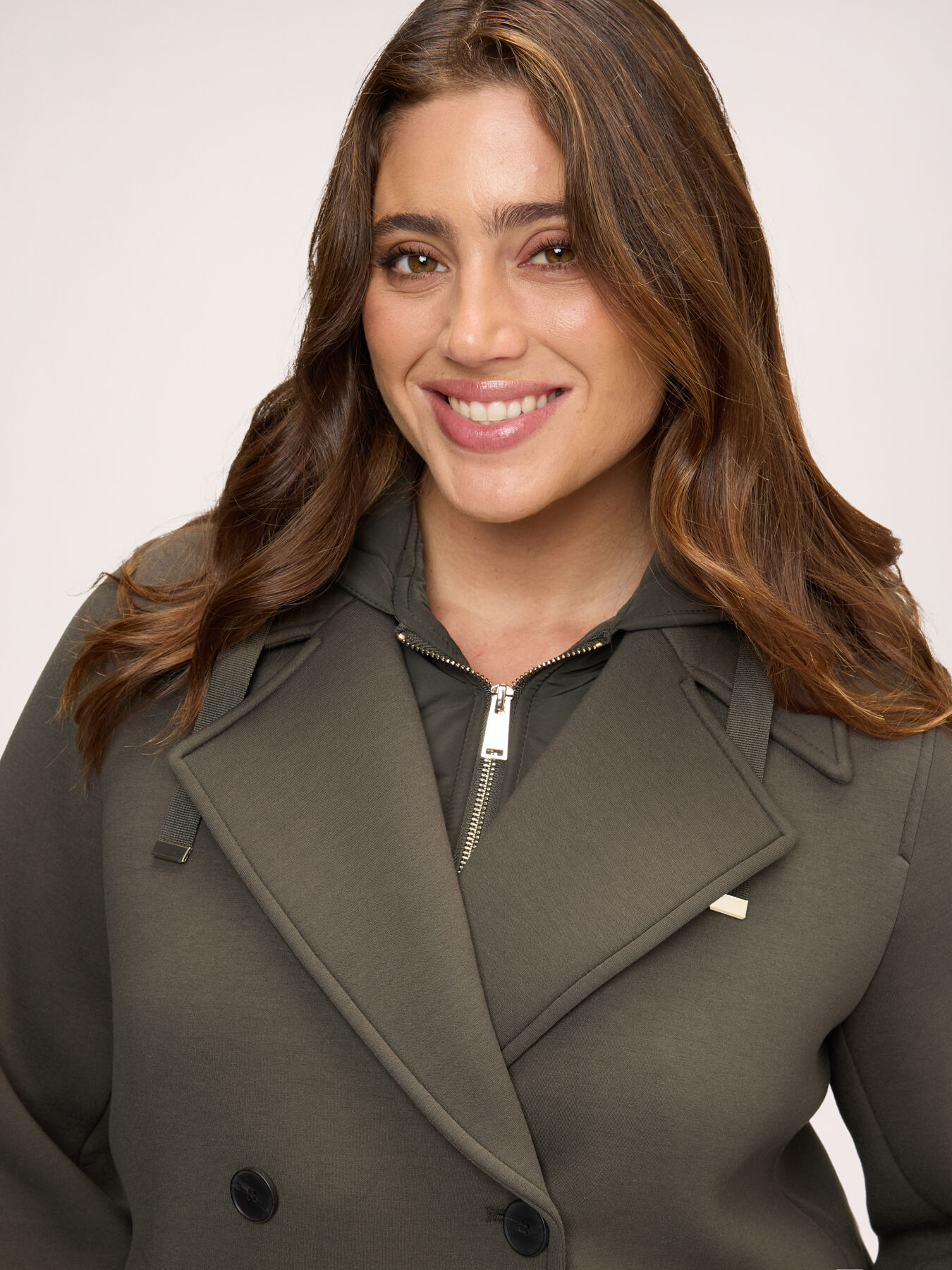Double-breasted jacket with removable front panel image number 3