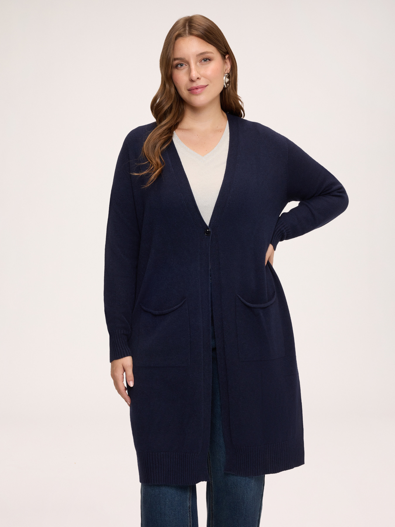 V-neck cardigan in viscose blend image number 0