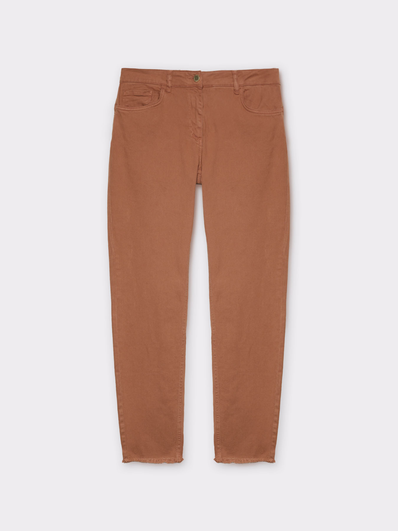 Skinny-Hose mit Fransen am Beinabschluss image number 3