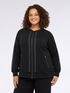Studded sweatshirt with zipper image number 2