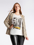 T-Shirt aus zwei Stoffen mit Aufdruck image number 0