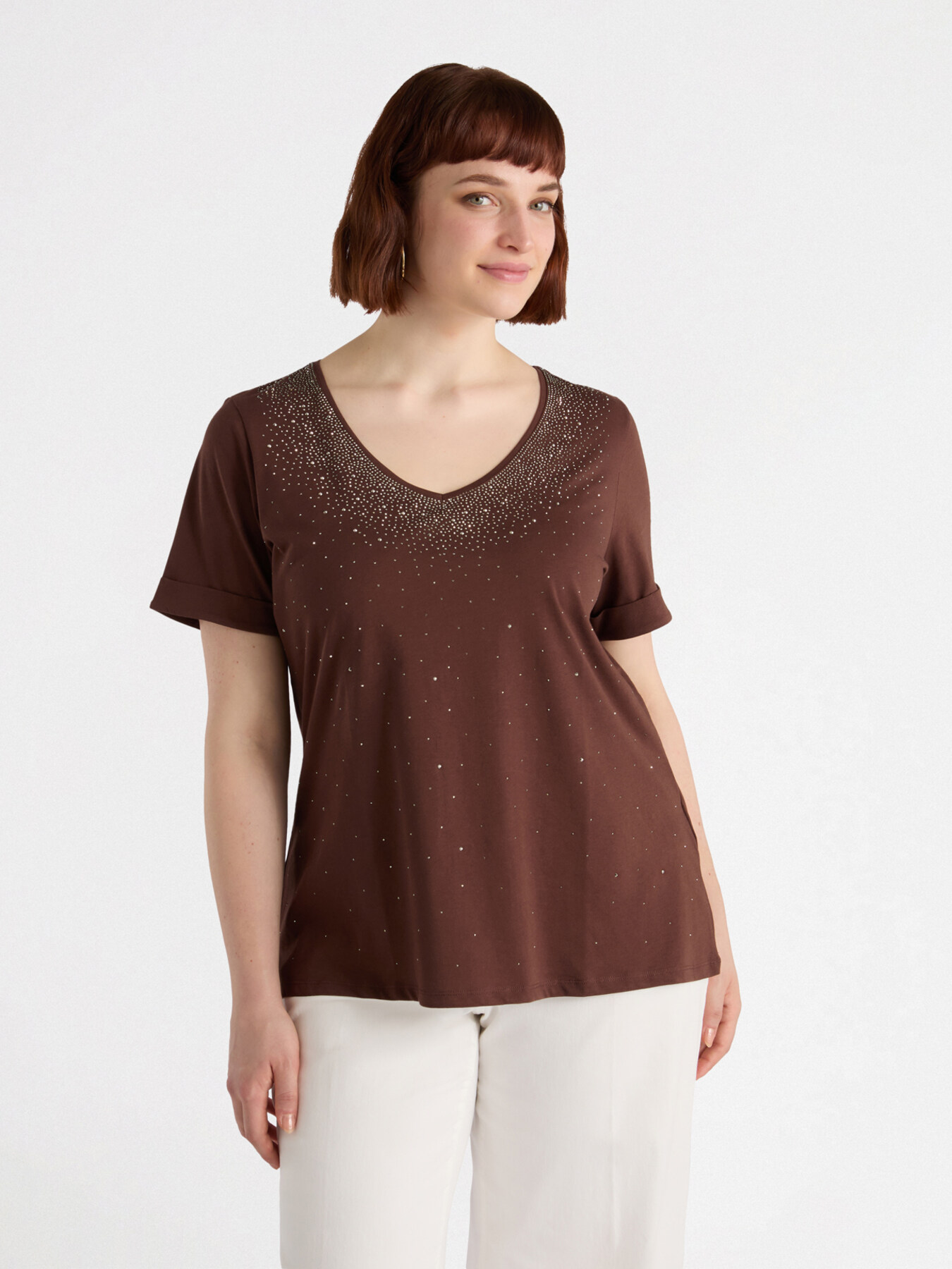 T-shirt with rhinestones image number 2