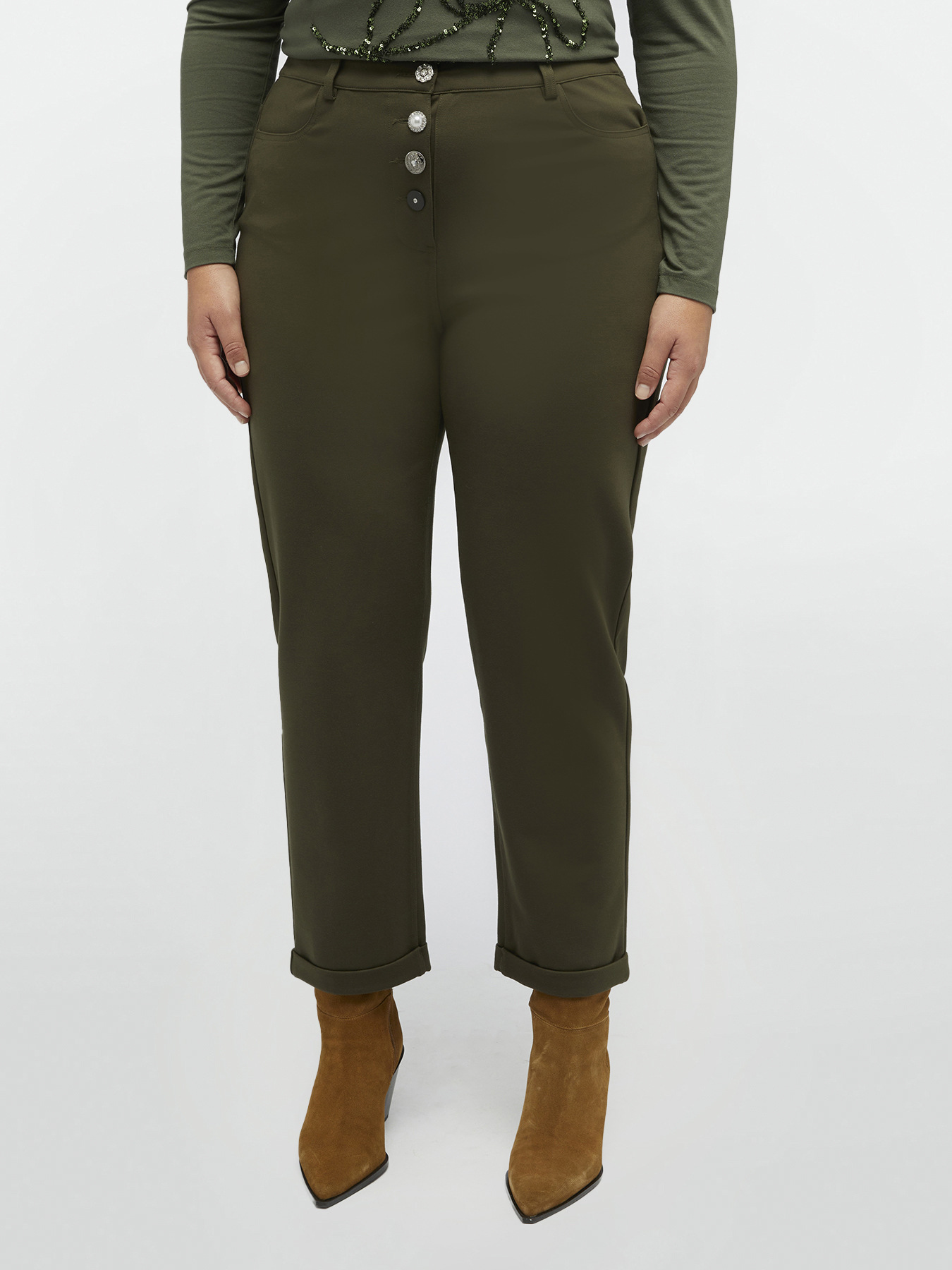 LENZING&trade; ECOVERO&trade; viscose straight trousers image number 2
