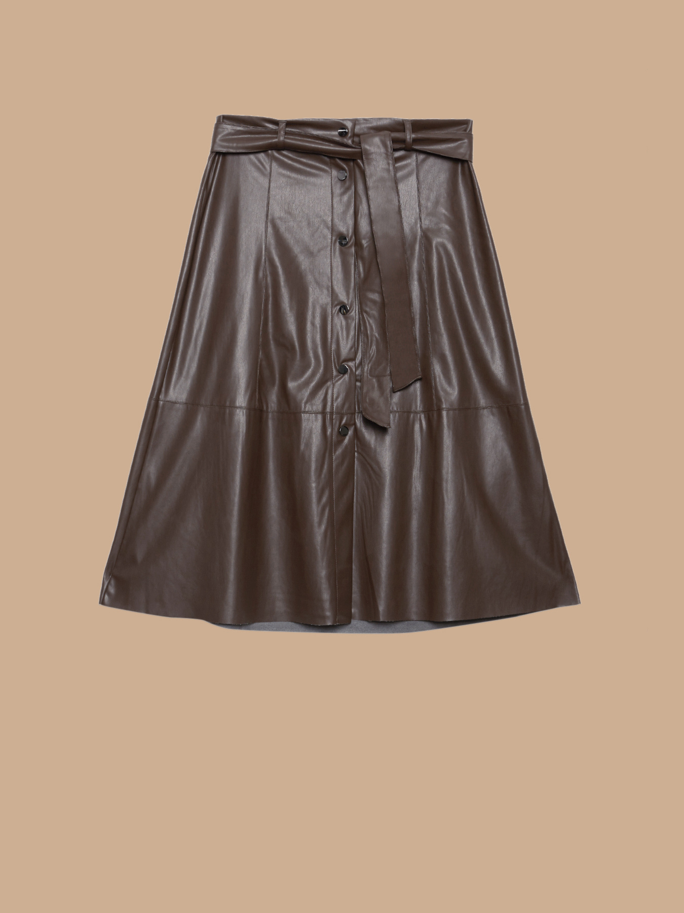 Gonna in similpelle con bottoni image number 3